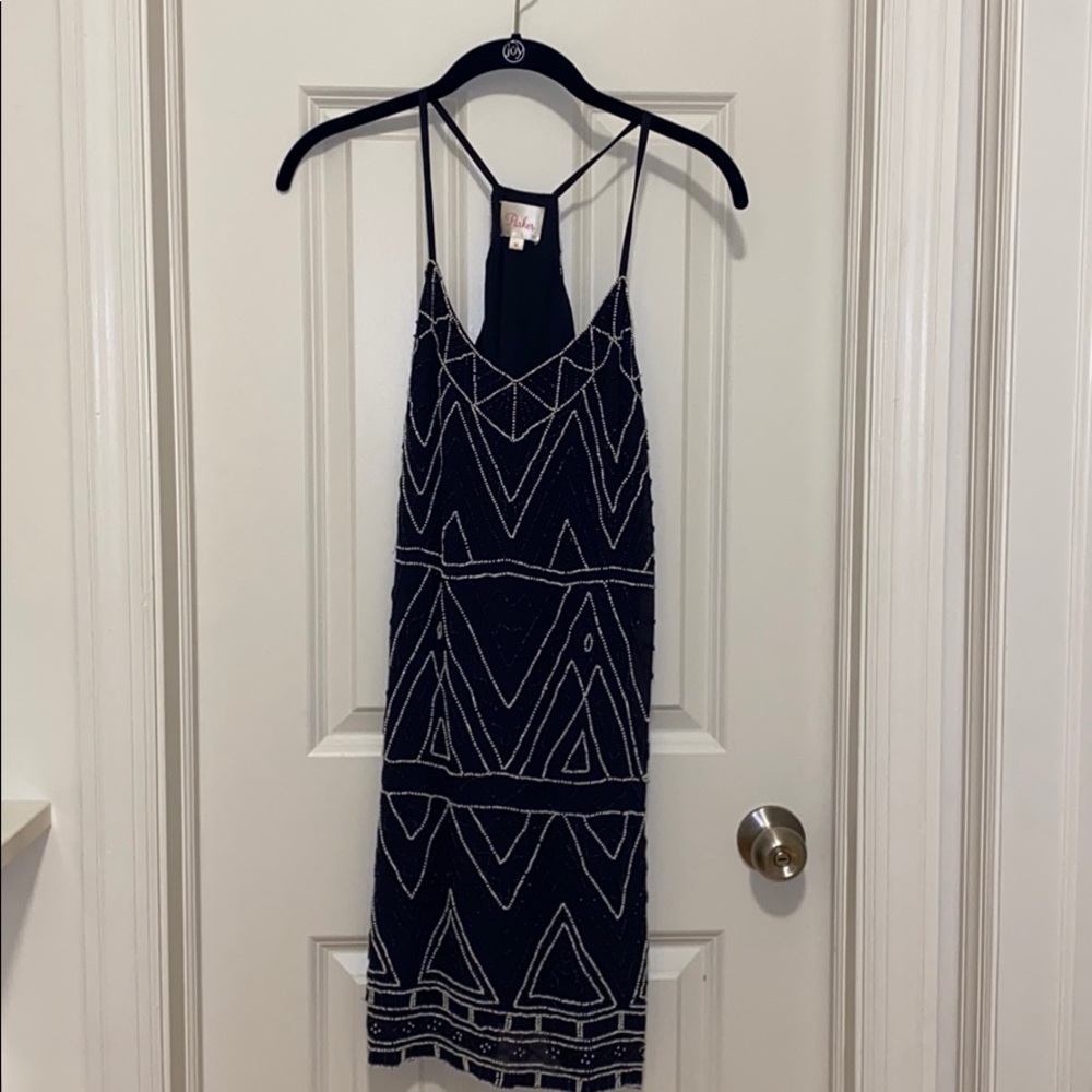 Parker Finn Beaded Dress in Blue